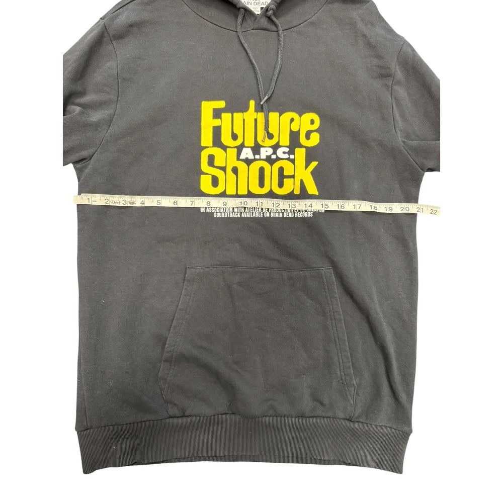A.P.C. Brain Dead Hoodie Mens L Black Excellent Future Shock Graphic Sweatshirt - Picture 5 of 7